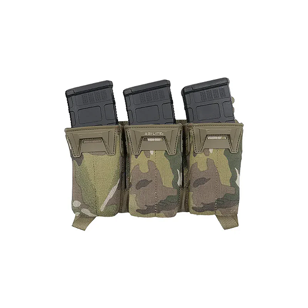 PORTA CARREGADOR TRIPLO MULTICALIBRE - PINCER PLACARD TRIPLE MAG POUCH - MULTICAM - AGILITE