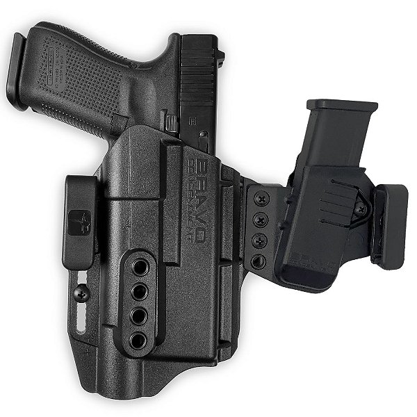 COLDRE INTERNO SIDECAR - LINKED IWB 3.0 - GLOCK G19 / G23 / G25 / G45 / G17 / G22 + LANTERNA X300 - BRAVO CONCEALMENT