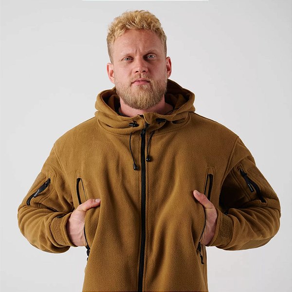 JAQUETA TÁTICA - PATRIOT JACKET DOUBLE FLEECE - HELIKON TEX - COYOTE - G