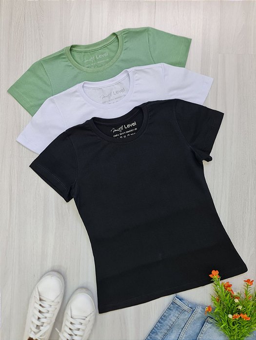 KIT 3 GOLA REDONDA FEMININA MENTA 10% OFF