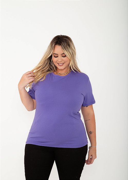 T-shirt Gola Redonda Plus Size Algodão Vivace