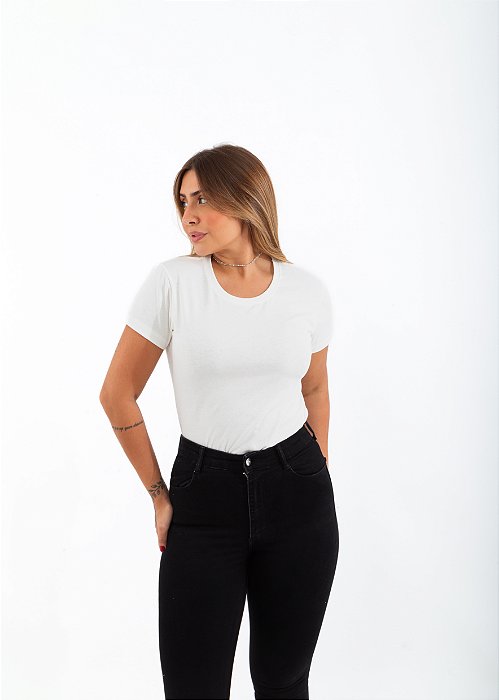 T Shirt Gola Redonda Lisa OFF WHITE