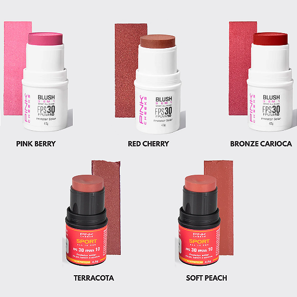 BLUSH PROTETOR SOLAR FPS 30/FPUVA 10 - ALL IN ONE - PINK CHEEKS