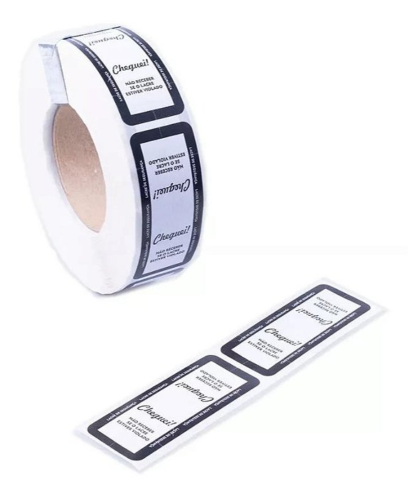 Etiqueta de Segurança Delivery Cheguei - Preta - 10x4cm - 1000un
