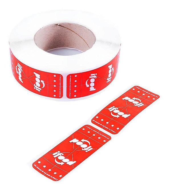 Etiqueta de Segurança Delivery Vermelha Ifood - 10x4cm - 3000un
