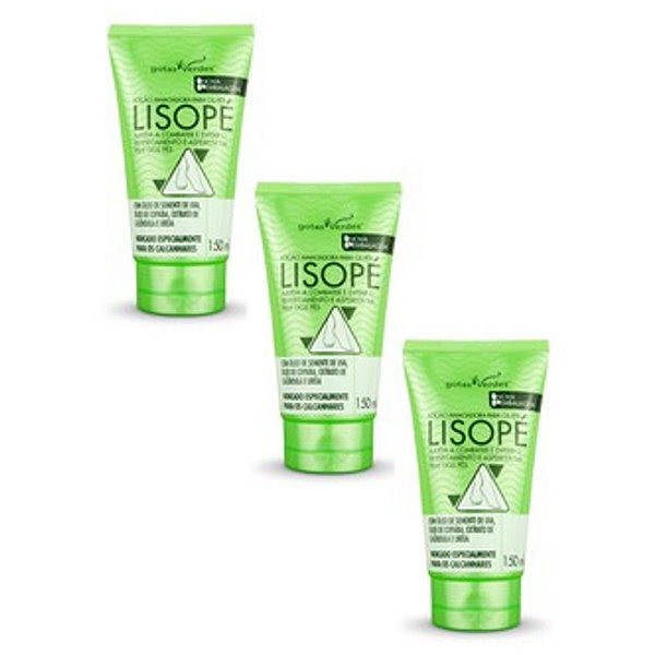 Loção Amaciadora para os Pés Lisopé - kit com 3 unidades