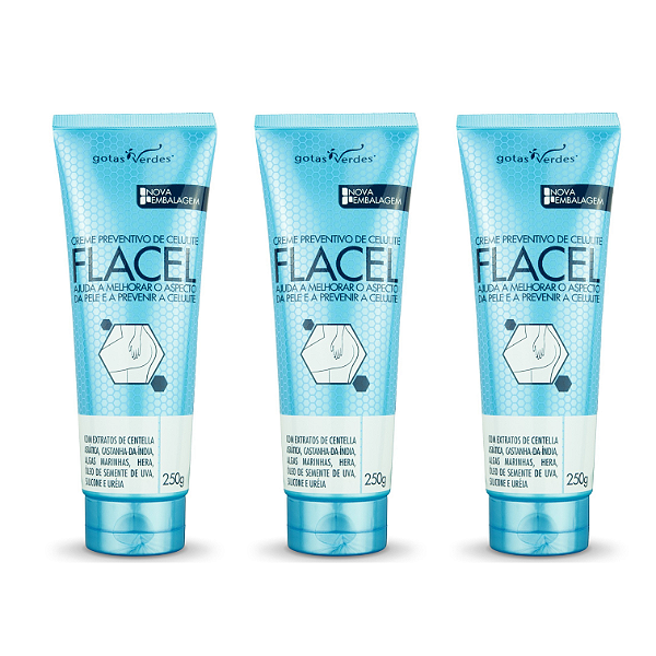 Flacel Creme Preventivo de Celulite - Kit Massagista com 3 unidades
