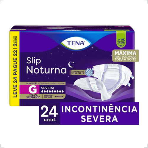 Fralda Geriátrica Tena Slip Noturna M e G Leve 24 Pague 22