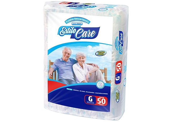 Pacotão Fralda Geriátrica Adulto Estilo Care G com 50