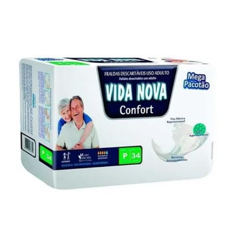 Fralda Geriátrica Vida Nova Confort Mega,Tamanho: P com 34