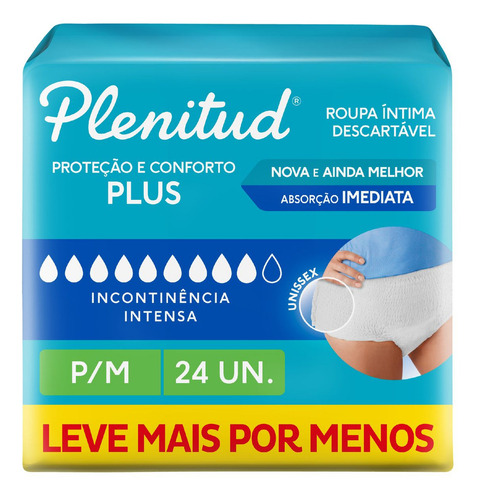 Fraldas adultos Plenitud Descartável Protect Plus com 24 und