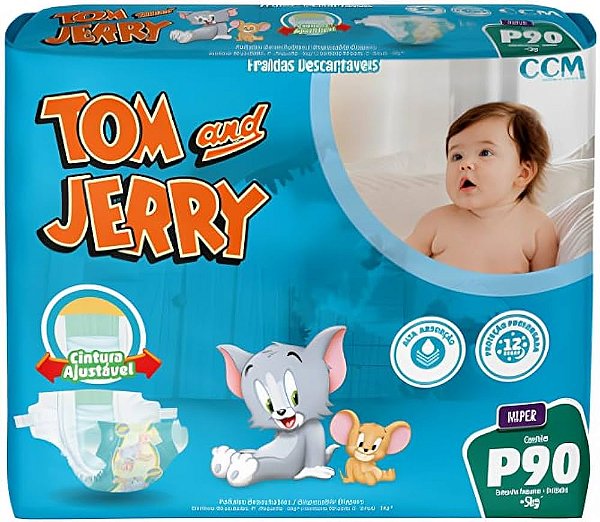 Fraldas Descartáveis Infantil Hiper Pacotão Tom E Jerry Bebê