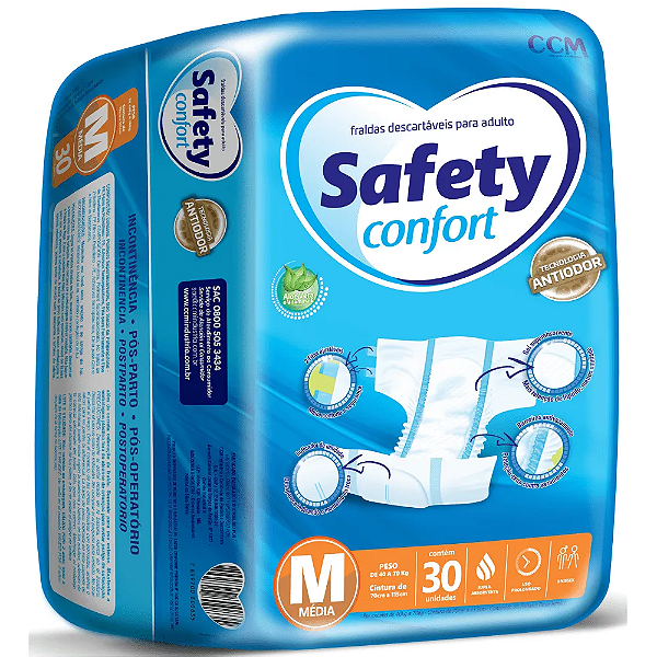 Fralda Geriátrica Adulto Safety Confort Tamanho: M, G, XG