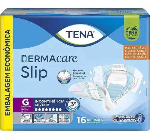 Fralda Descartável Geriátrica Tena Slip Dermacare c/16 U