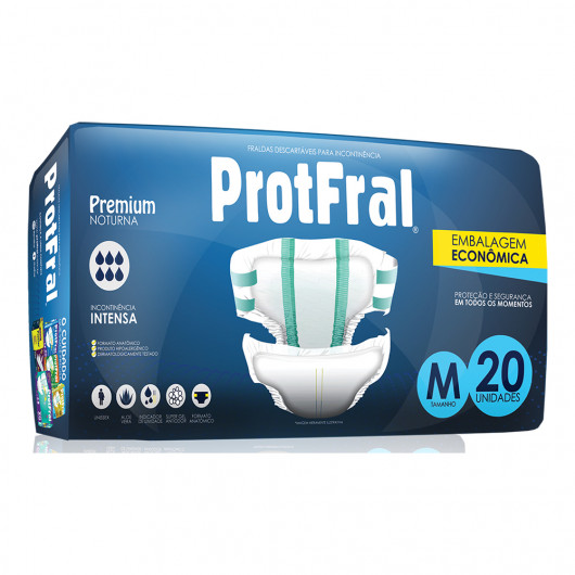 Fralda Noturna Geriatrica Protfral Premium  M,G, XG C/20 unid