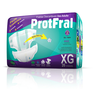 Fralda Adulto Geriátrica Protfral Dia E Noite M,G e XG