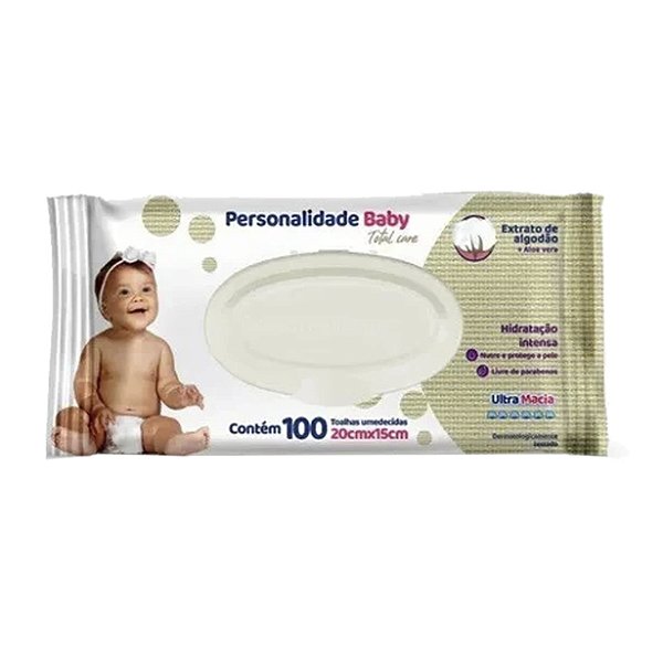 Lenços Umedecidos Personalidade Baby Toalhinhas C/ 100 Un