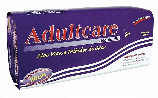 Absorvente Adultcare Unissex C/20 Unidades s/ cola