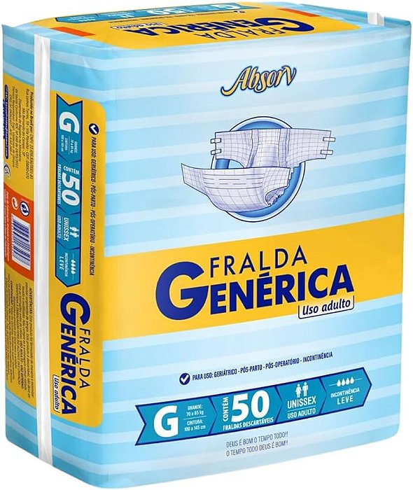 Faldas Geriátrica Genérica Unissex G c/50Un