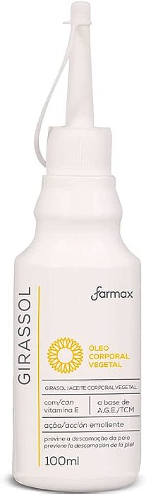 Oleo Corporal De Girassol Farmax 100ml Com Vitamina E