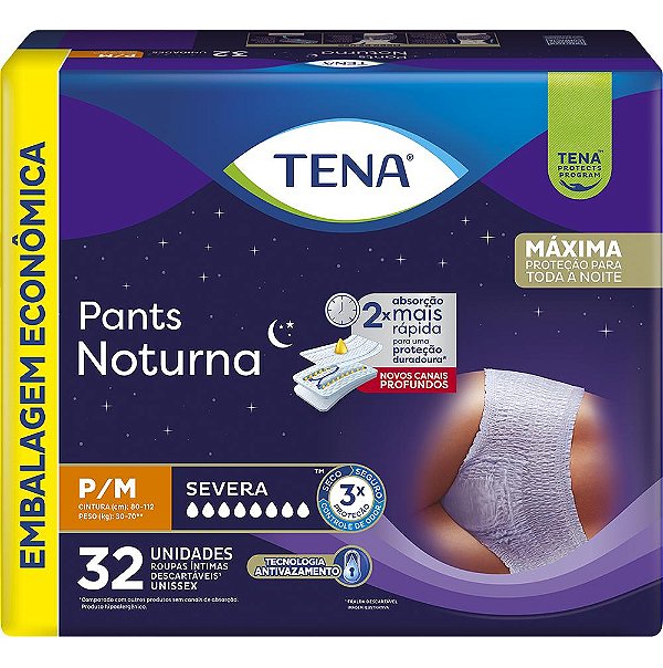 Fralda Geriátrica Tena Pants Noturna Severa com 32 G/EG