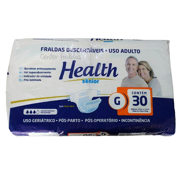Fralda Descartável Geriátrica Health uso Adulto M, G, XG