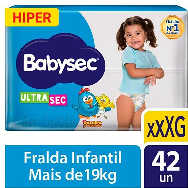 Fralda Babysec Ultrasec Hiper Tamanho XXXG 42 Grandinhos