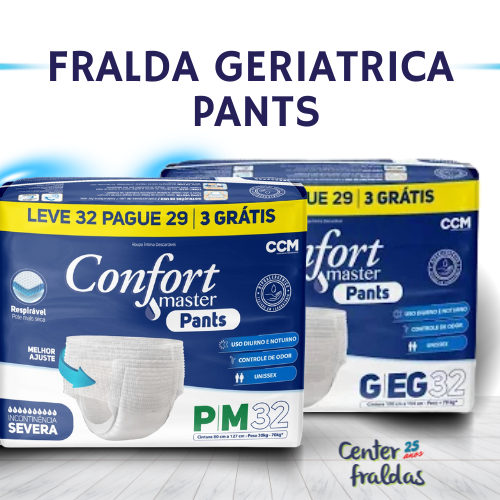 Fralda Calça Confort Master Pants Tamanho P/m ou G/XG com 32