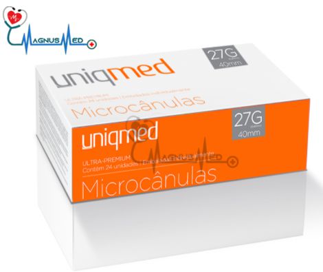 Microcânulas 27G x 40mm caixa 24 unidades - Uniqmed