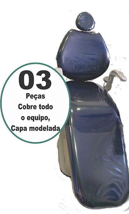 Capa para cadeira odontológica, em plástico transparente modelo universal