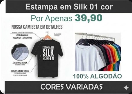 Kit 5 Camisetas Personalizadas 100% Algodão estampada com logo