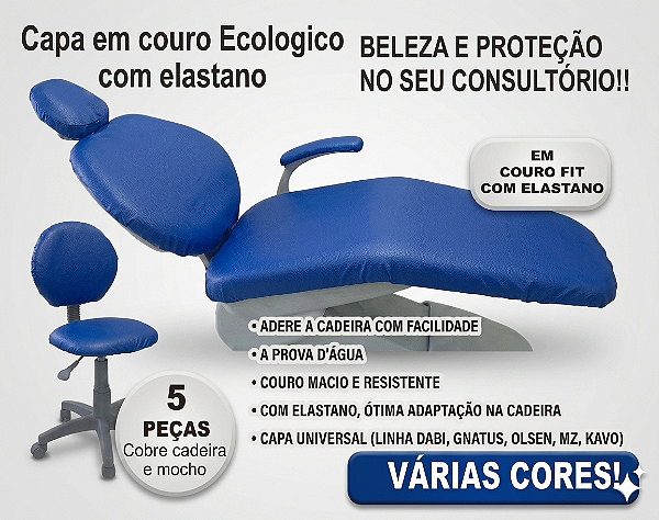Capa Couro Fit com Elastano para Cadeira Odontológica