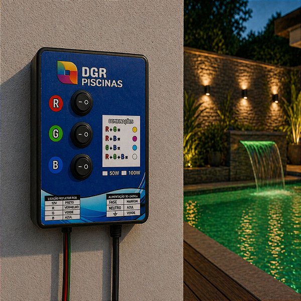 Módulo RGB Manual 12V para Iluminação de Piscina