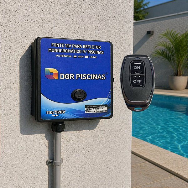 Módulo Monocromático para Piscina 50W com Controle 433MHz