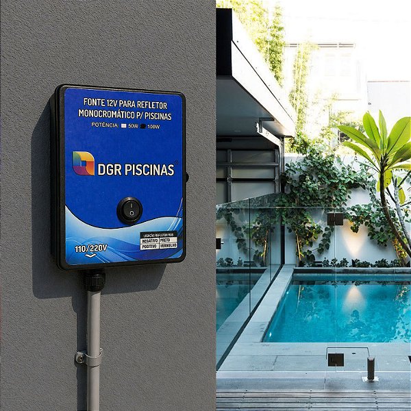 Fonte Monocromática 12V 100W – Bivolt 110/220V para Iluminação de Piscina