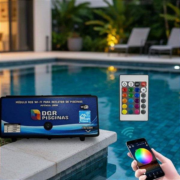 Módulo RGB Wi-Fi 200W para Piscinas – com Controle