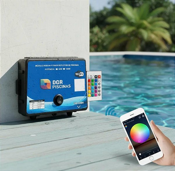 Módulo RGB Wi-Fi 50W para Piscinas – com Controle