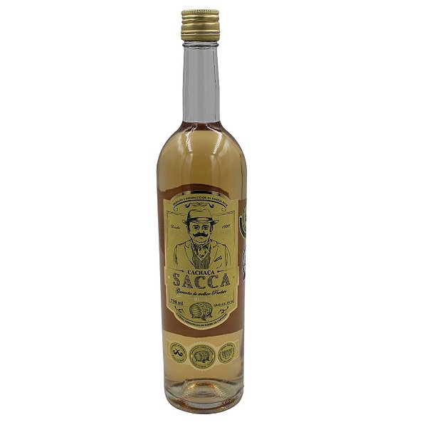 CACHAÇA OURO - SACCA- 750ML- ARMAZENADA EM BARRIL DE CARVALHO