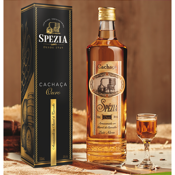 CACHAÇA OURO SPÉZIA ARMAZENADA EM CARVALHO 5 ANOS 700 ML