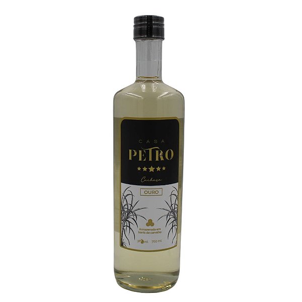 CACHAÇA OURO-CASA PETRO ALAMBIQUE - 700ML ARMAZENADA EM CARVALHO