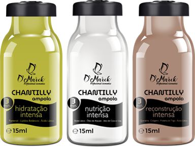 Kit Ampolas de Chantilly Tratamento em 3 minutos - Cronograma Intenso 3X 15ml