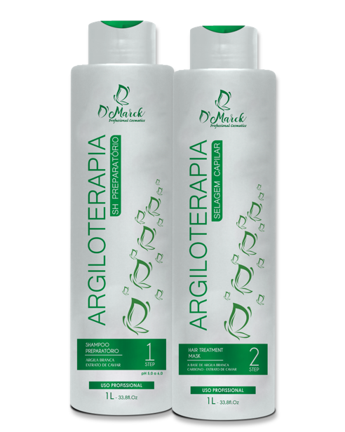 Kit ARGILOTERAPIA Selagem Capilar c/ Reposição de Carbono 2 x 1L