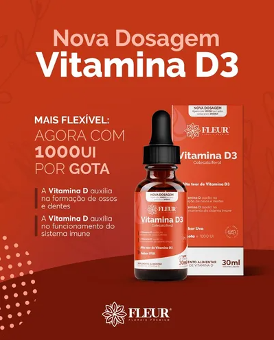 Vitamina D3 em gotas | Fleur