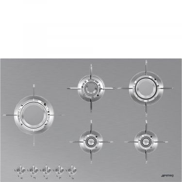 Smeg PX175 - Placa de Gas Natural 72.5 Cm 5 Fuegos Inoxidable -  Lacasadelelectrodomestico.com