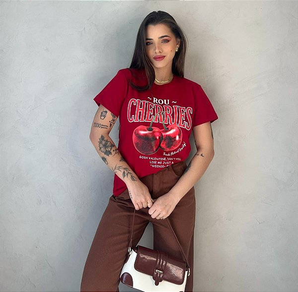 T-SHIRT SWEET CHERRIES CEREJA - CHERRY RED