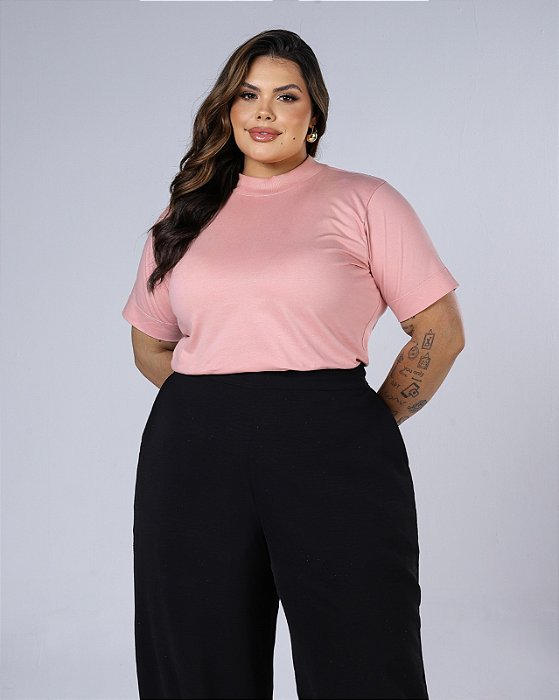 T-SHIRT GOLA ALTA LISA - DOCE VITA