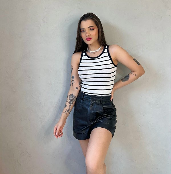 CROPPED LISTRADO - OFF WHITE