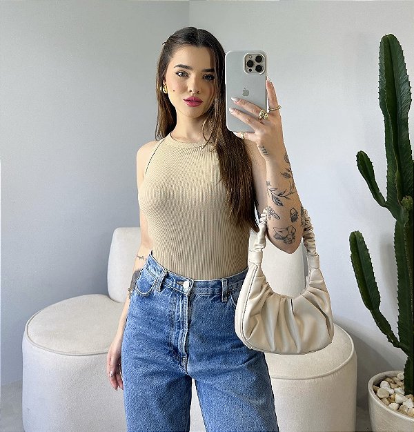 REGATA CANELADA - BEGE AMENDOA