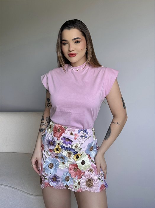 T-SHIRT MUSCLE TEE - ROSA CREAM