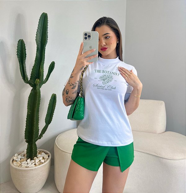 T-SHIRT GOLA ALTA THE BOTANIST - BRANCO